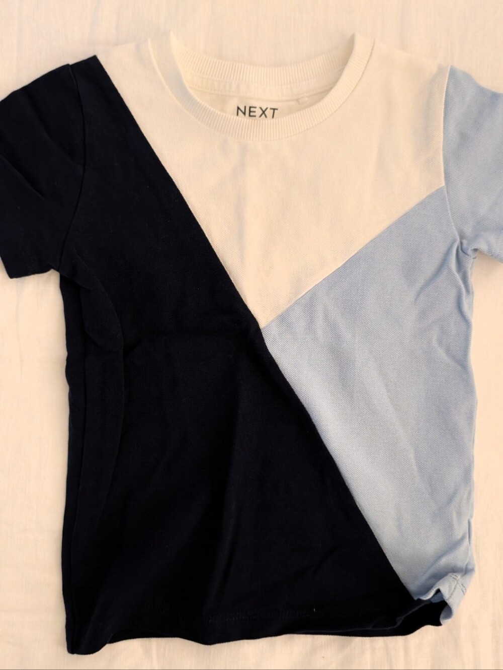 Colorblock Knit Top in Navy, Light Blue, and White 1.5-2 Years.